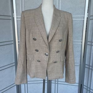 Veronica Beard Khaki Plaid Diego Dickey Jacket sz 14
